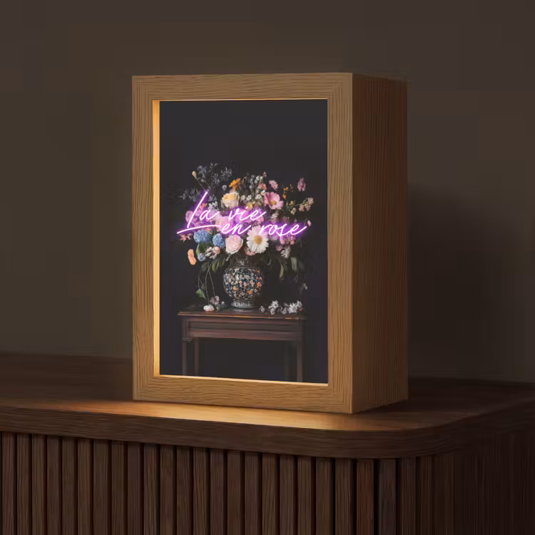 Neon - Vaas - Bloemen Light Box met kabel (Tafellamp) klein -z3d_website