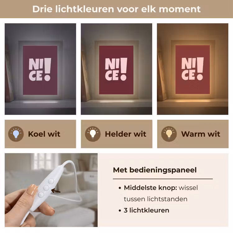 Nice - Uitroepteken - Rood Light Box met kabel (Tafellamp) klein -USP_lichtkleurNL