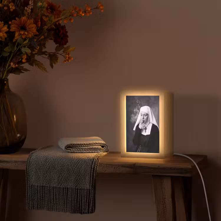 Non - Roken - Portret - Zwart - Wit - Rebels Light Box met kabel (Tafellamp) klein -sfeer4