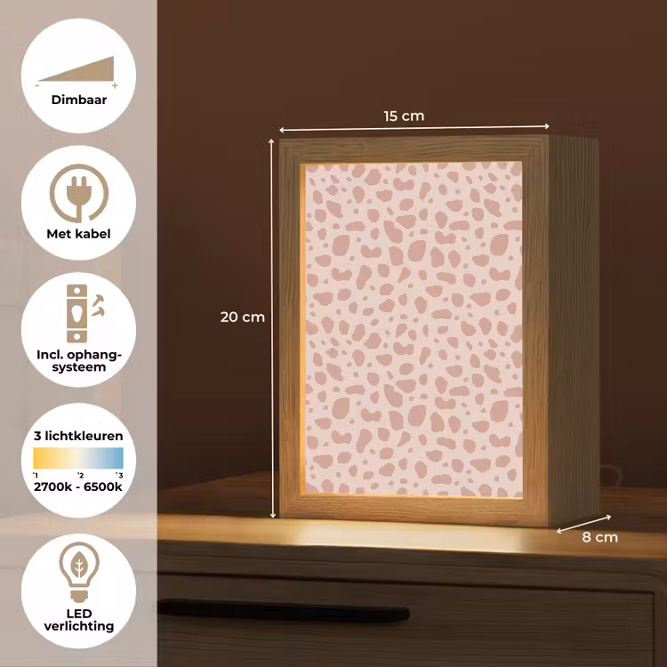 Nude - Luipaard - Tinten Light Box met kabel (Tafellamp) klein 925 -USP_NL