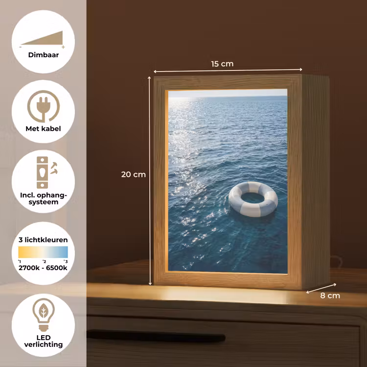 Oceaan - Zwemband - Horizon Light Box met kabel (Tafellamp) klein -USP_NL