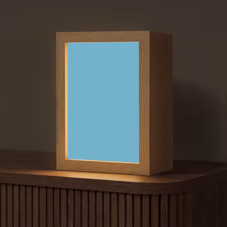 Ocean - Teal - Blauw Light Box met kabel (Tafellamp) klein 925 -z3d_website