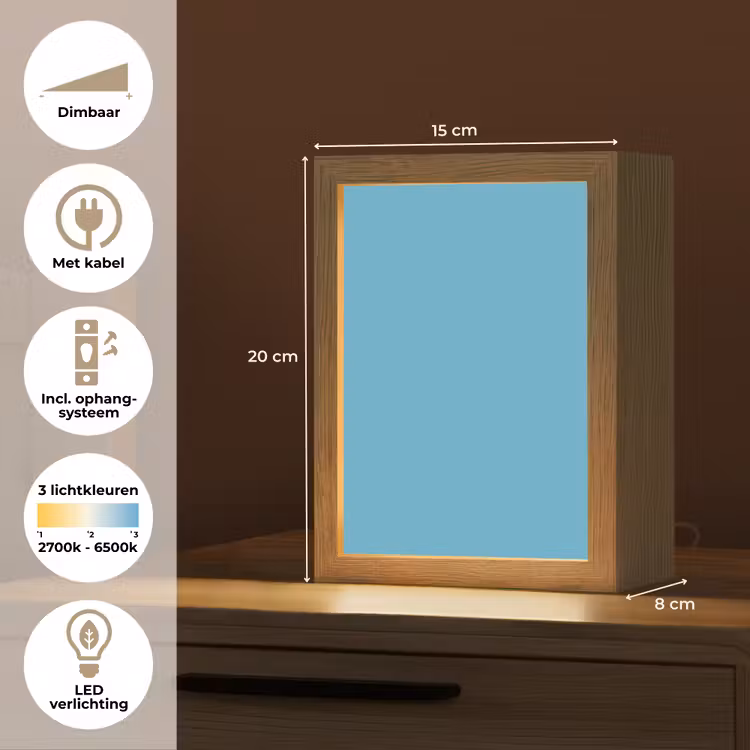 Ocean - Teal - Blauw Light Box met kabel (Tafellamp) klein 925 -USP_NL