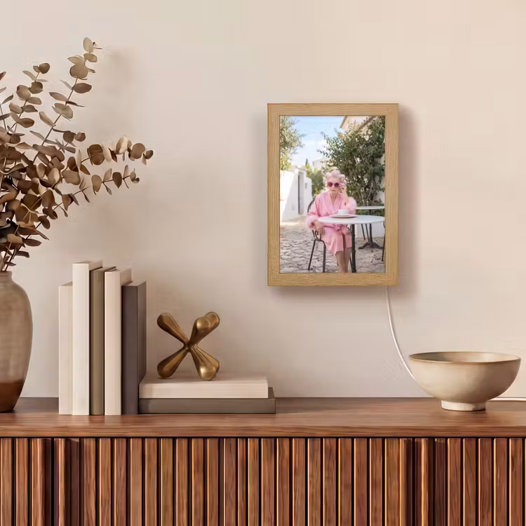Ochtendjas - Krulspelden - Roze Light Box met kabel (Tafellamp) klein -sfeer2