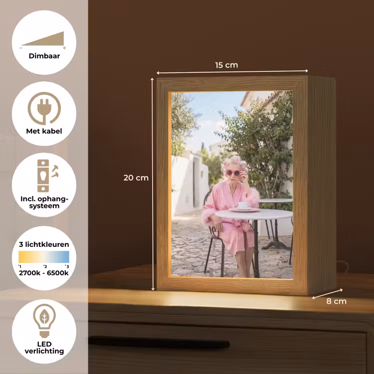 Ochtendjas - Krulspelden - Roze Light Box met kabel (Tafellamp) klein -USP_NL