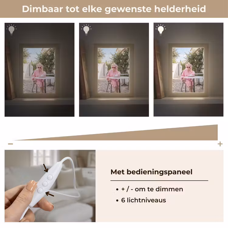 Ochtendjas - Krulspelden - Roze Light Box met kabel (Tafellamp) klein -USP_dimbaarNL