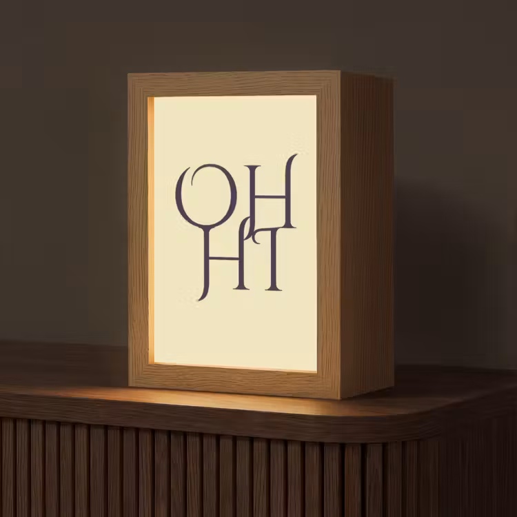 Oh hi - Geel - Monogram Light Box met kabel (Tafellamp) klein -z3d_website