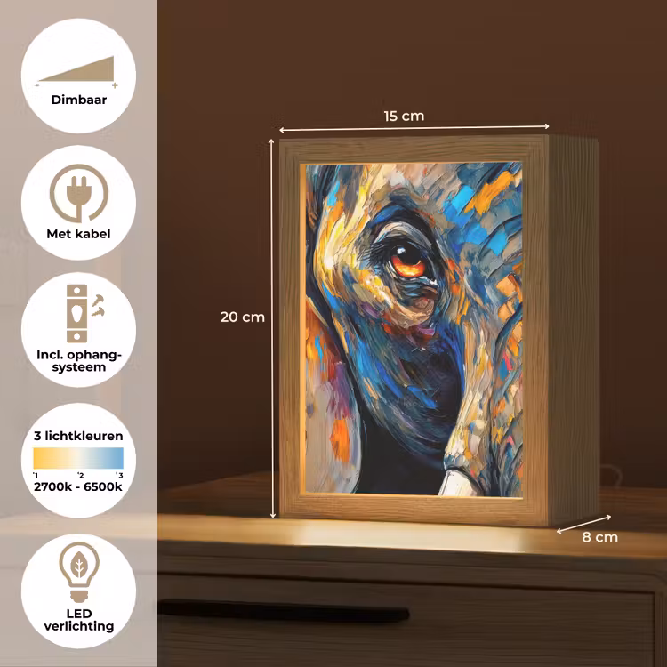 Olifant - Kunst - Dieren Light Box met kabel (Tafellamp) klein -USP_NL