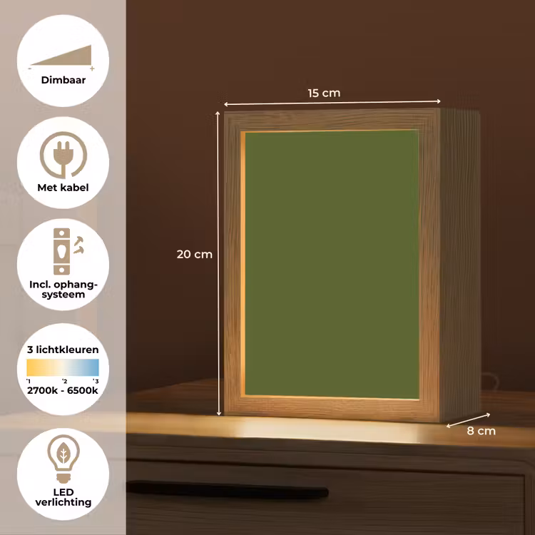Olive - Drab - Groen Light Box met kabel (Tafellamp) klein 925 -USP_NL