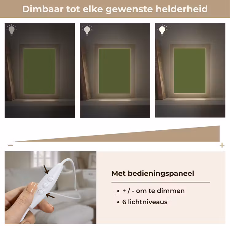 Olive - Drab - Groen Light Box met kabel (Tafellamp) klein 925 -USP_dimbaarNL