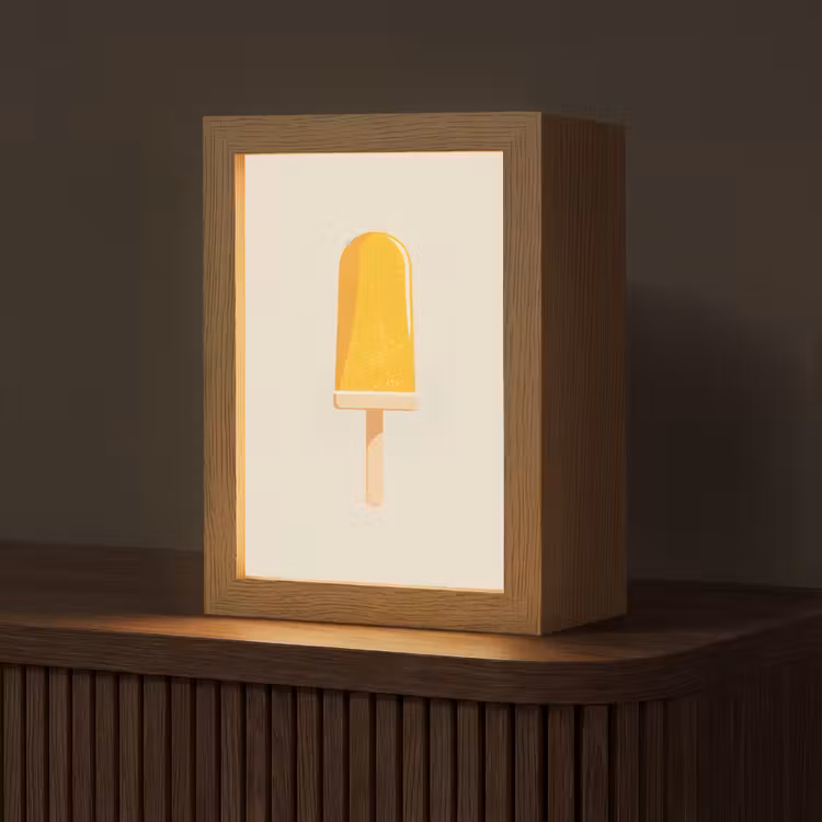 Oranje - Stokje - Waterijsje Light Box met kabel (Tafellamp) klein -z3d_website