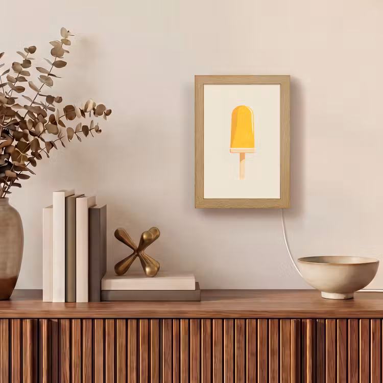 Oranje - Stokje - Waterijsje Light Box met kabel (Tafellamp) klein -sfeer2