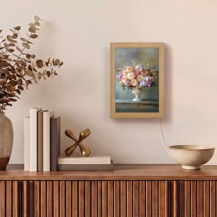 Orchidee - Boeket - Vaas - Bloemen Light Box met kabel (Tafellamp) klein -sfeer2