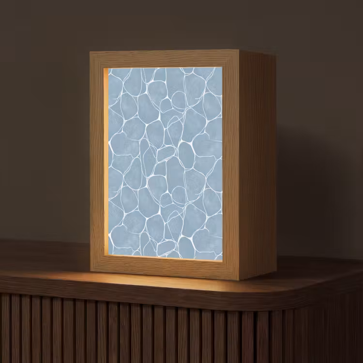 Organisch - Patroon - Blauw Light Box met kabel (Tafellamp) klein 925 -z3d_website