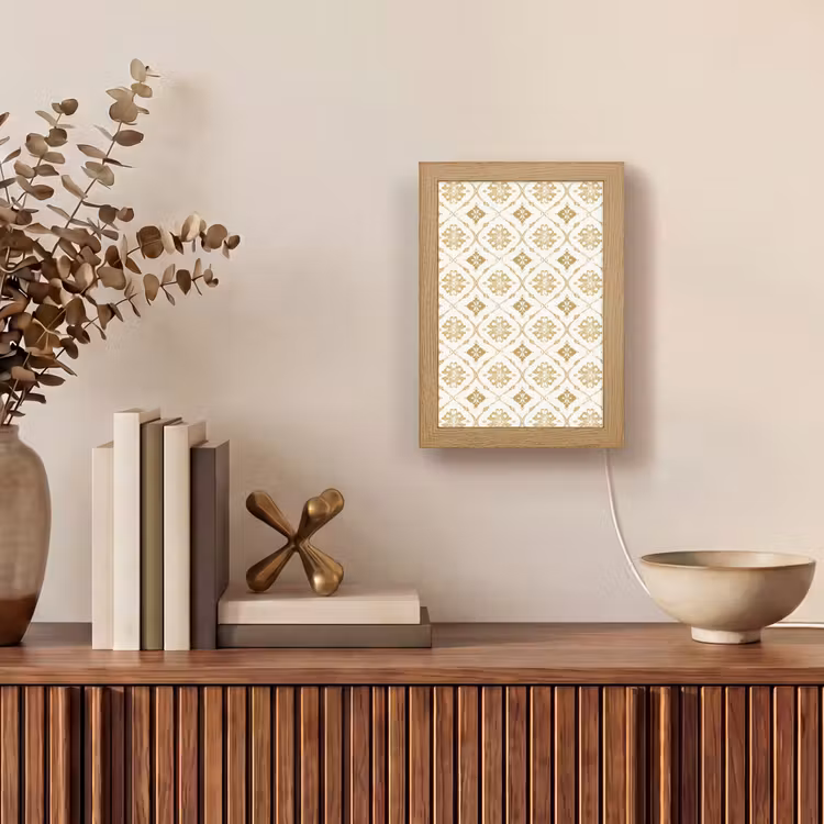 Ornament - Klassiek - Goud Light Box met kabel (Tafellamp) klein 925 -sfeer2