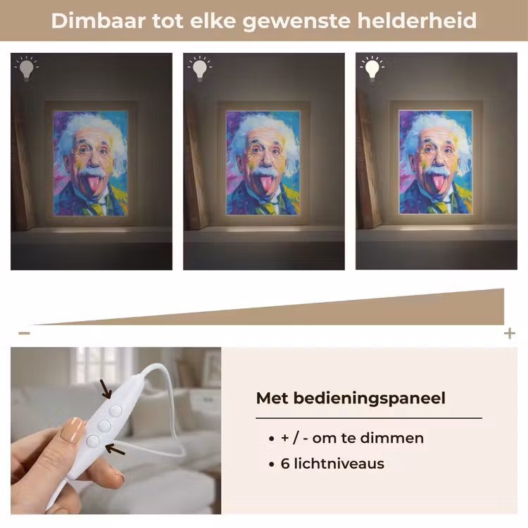 Oude man - Expressief - Kleurrijk Light Box met kabel (Tafellamp) klein -USP_dimbaarNL