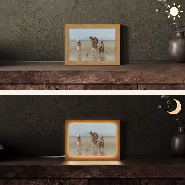 Oude meesters - Kunst - Kinderen der zee - Jozef Israëls Light Box met kabel (Tafellamp) klein -sfeer3