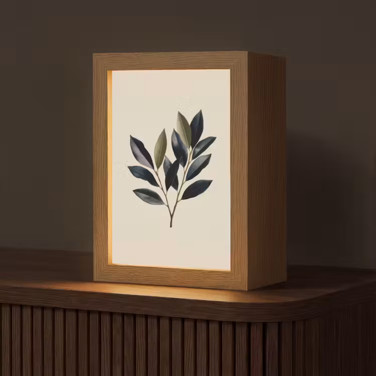 Ovaal - Olijfgroen - Simpel Light Box met kabel (Tafellamp) klein -z3d_website