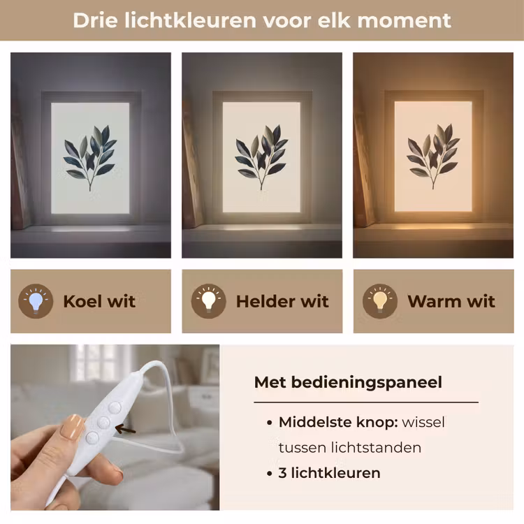 Ovaal - Olijfgroen - Simpel Light Box met kabel (Tafellamp) klein -USP_lichtkleurNL
