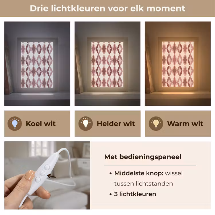 Ovaal - Textuur - Roze Light Box met kabel (Tafellamp) klein 925 -USP_lichtkleurNL