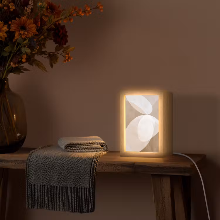 Ovale vormen - Transparant - Zachte overgang Light Box met kabel (Tafellamp) klein -sfeer4