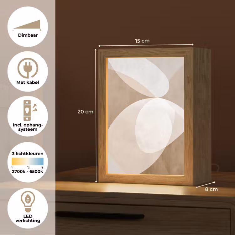 Ovale vormen - Transparant - Zachte overgang Light Box met kabel (Tafellamp) klein -USP_NL