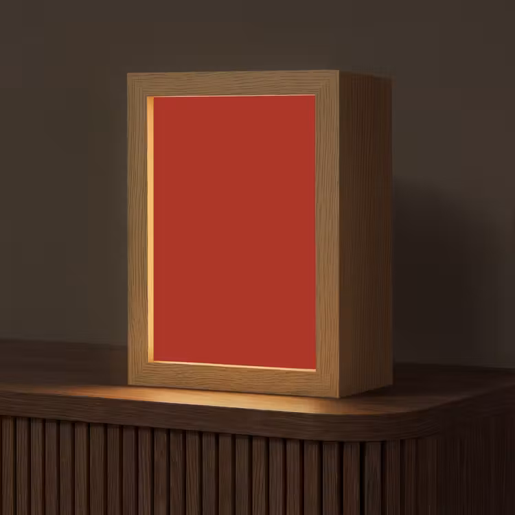 Oxblood - Maroon - Rood Light Box met kabel (Tafellamp) klein 925 -z3d_website