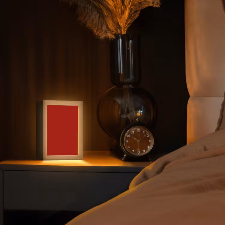 Oxblood - Maroon - Rood Light Box met kabel (Tafellamp) klein 925 -sfeer1