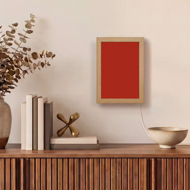 Oxblood - Maroon - Rood Light Box met kabel (Tafellamp) klein 925 -sfeer2