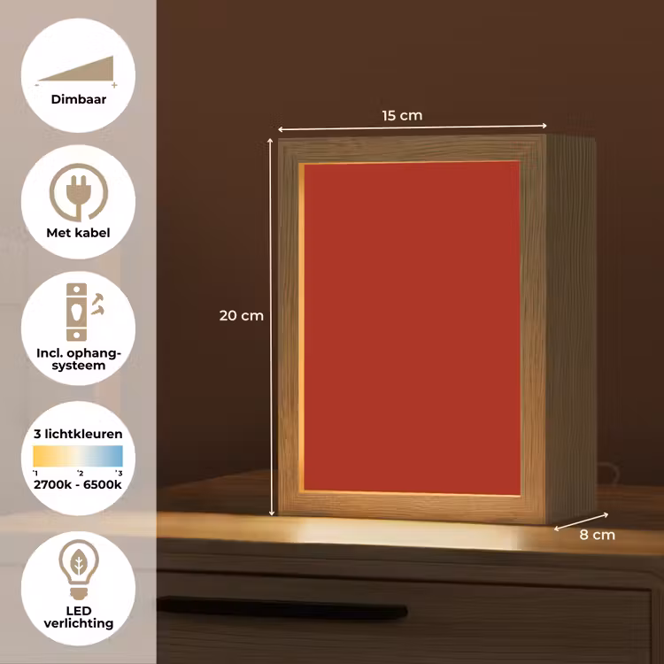 Oxblood - Maroon - Rood Light Box met kabel (Tafellamp) klein 925 -USP_NL