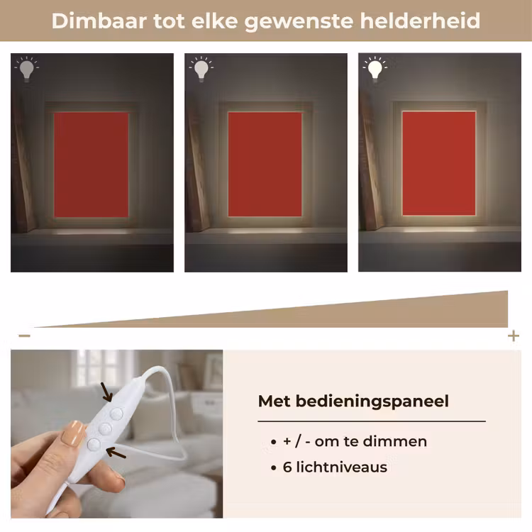 Oxblood - Maroon - Rood Light Box met kabel (Tafellamp) klein 925 -USP_dimbaarNL