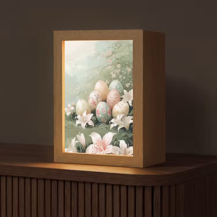 Paaseieren - Pasteltinten - Bloemen Light Box met kabel (Tafellamp) klein -z3d_website