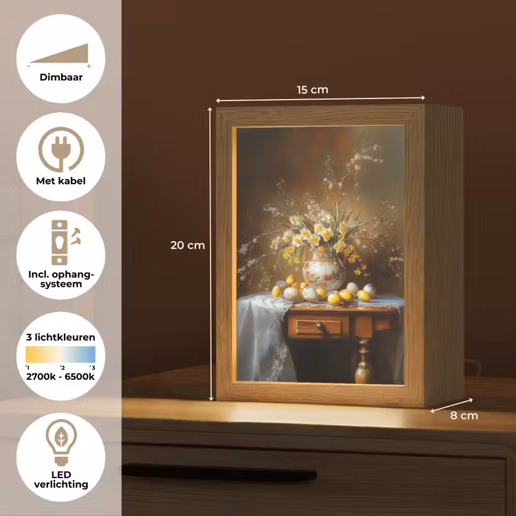 Paaseieren - Stilleven - Vaas Light Box met kabel (Tafellamp) klein -USP_NL