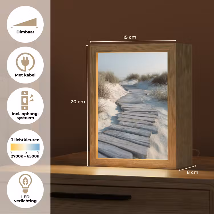 Pad - Planken - Duinen - Gras Light Box met kabel (Tafellamp) klein -USP_NL
