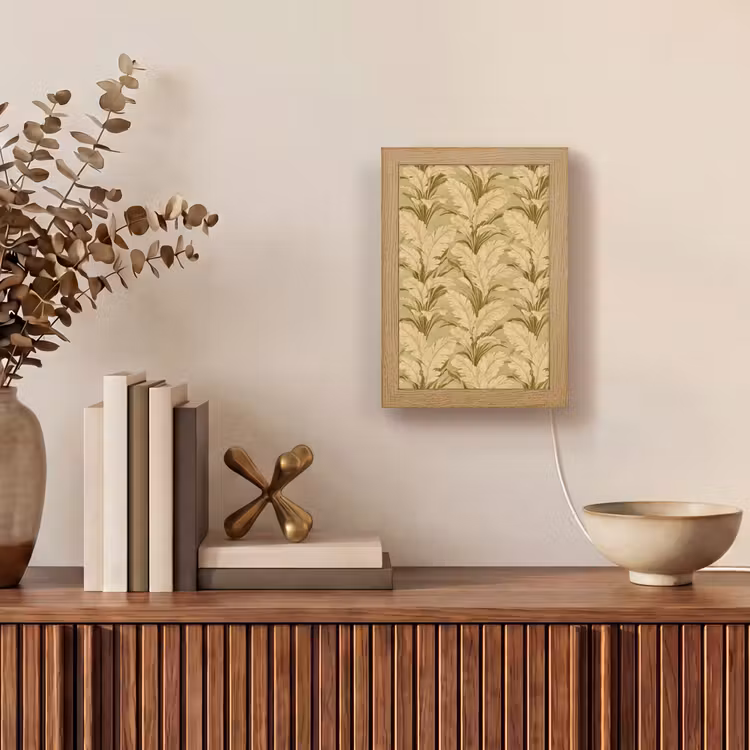 Palmbladeren - Klassiek - Groen Light Box met kabel (Tafellamp) klein 925 -sfeer2