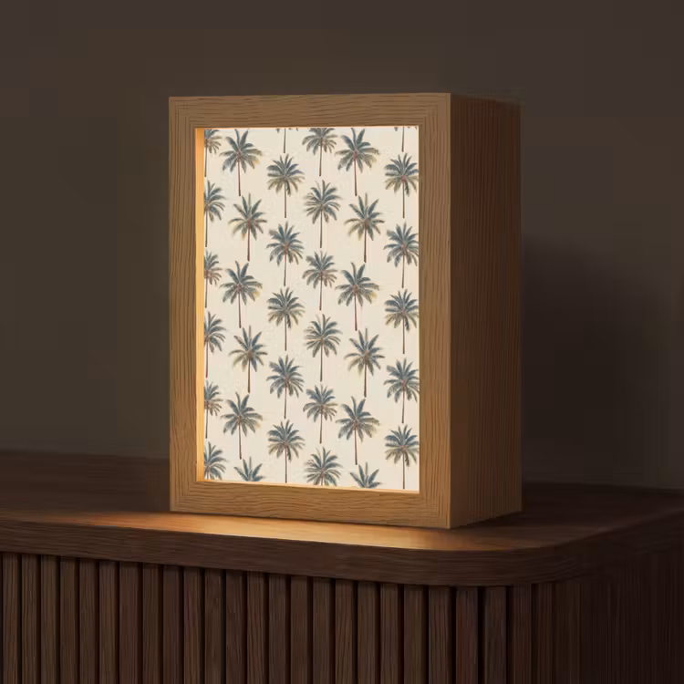 Palmbomen - Tropisch - Groen Light Box met kabel (Tafellamp) klein 925 -z3d_website