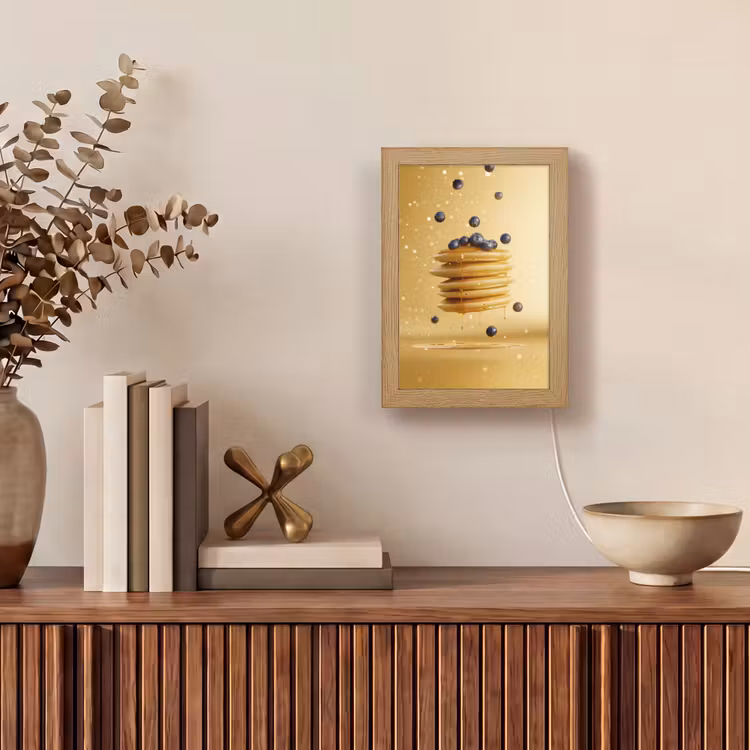 Pannenkoeken - Eten - Honing - Geel Light Box met kabel (Tafellamp) klein -sfeer2