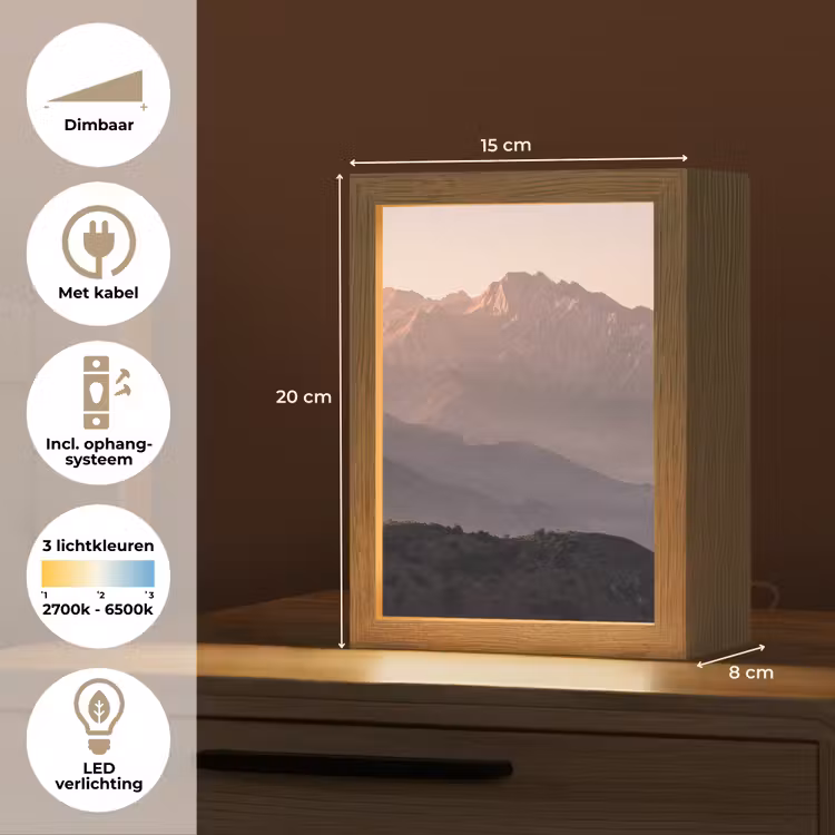 Panorama - Landschap - Bergen Light Box met kabel (Tafellamp) klein -USP_NL