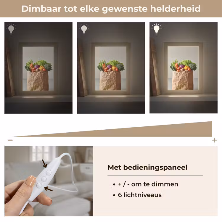 Papieren - Boodschappen - Groente - Kleurrijk Light Box met kabel (Tafellamp) klein -USP_dimbaarNL