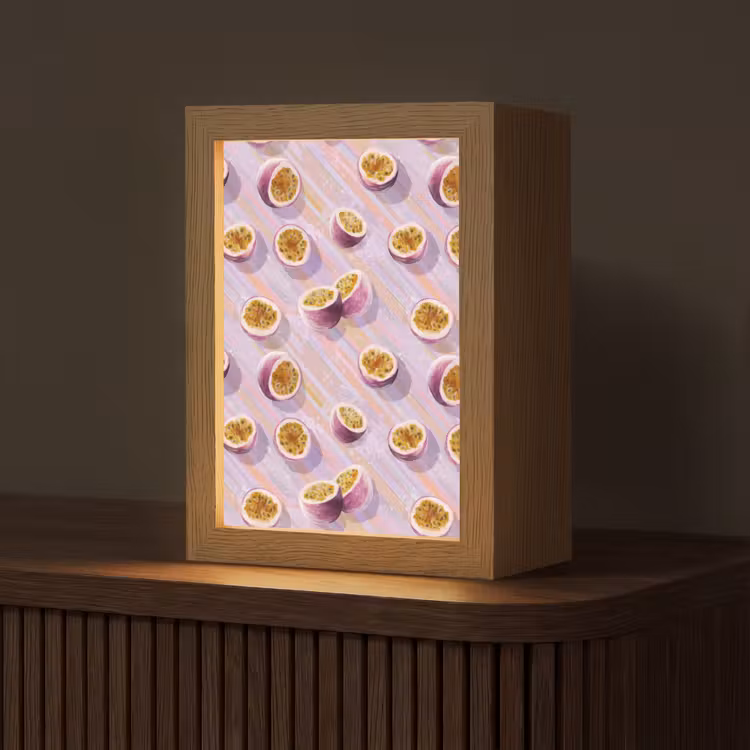 Passievrucht - Tropisch - Paars Light Box met kabel (Tafellamp) klein 925 -z3d_website
