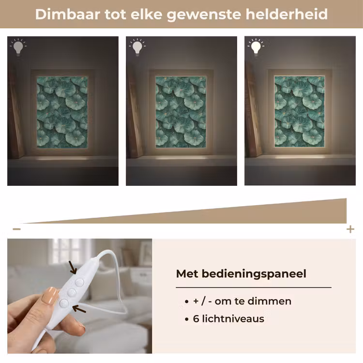 Patroon - Bladeren - Groen Light Box met kabel (Tafellamp) klein 925 -USP_dimbaarNL