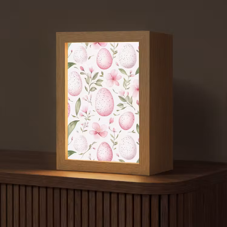 Patroon - Eieren - Roze - Pasen Light Box met kabel (Tafellamp) klein -z3d_website