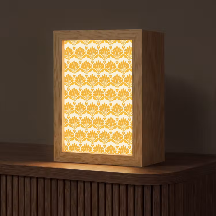 Patroon - Motief - Geel Light Box met kabel (Tafellamp) klein 925 -z3d_website