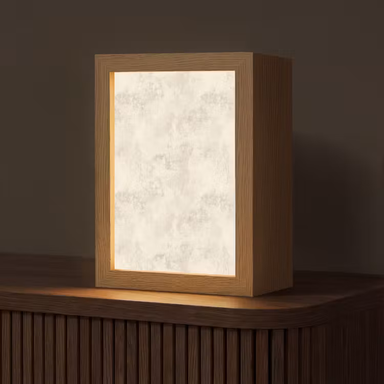 Patroon - Organisch - Beige Light Box met kabel (Tafellamp) klein 925 -z3d_website