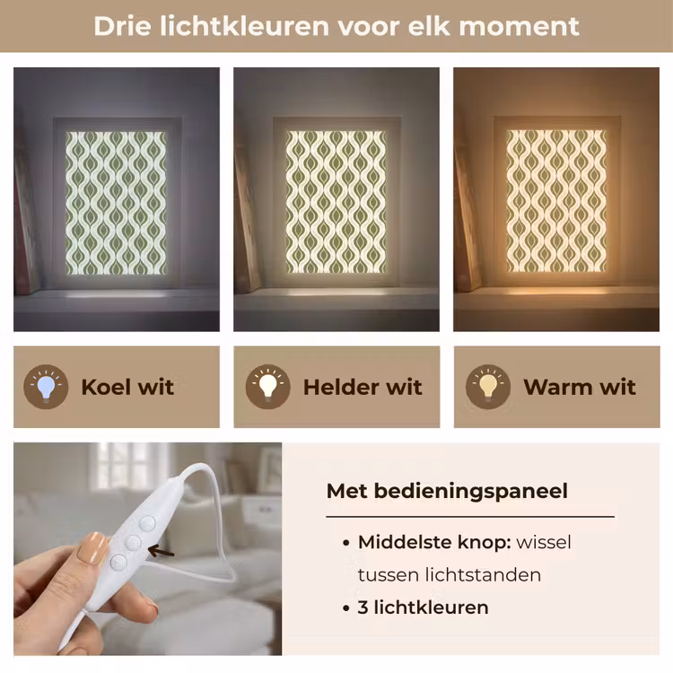 Patroon - Retro - Groen Light Box met kabel (Tafellamp) klein 925 -USP_lichtkleurNL