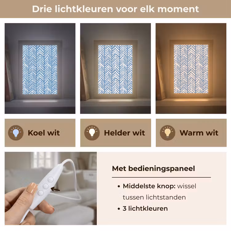 Patroon - Streep - Blauw Light Box met kabel (Tafellamp) klein 925 -USP_lichtkleurNL