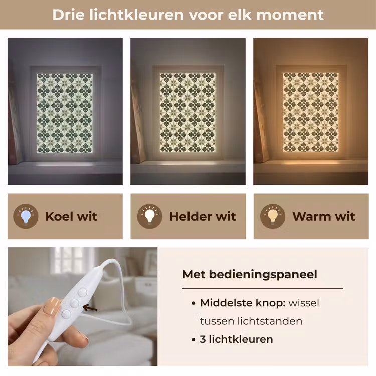 Patroon - Tegel - Groen Light Box met kabel (Tafellamp) klein 925 -USP_lichtkleurNL