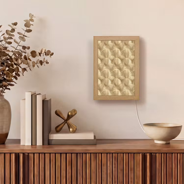 Patroon - Waaier -  Goud Light Box met kabel (Tafellamp) klein 925 -sfeer2