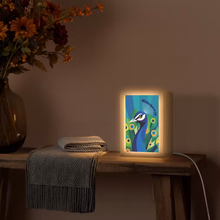 Pauw - Cirkels - Blauw Light Box met kabel (Tafellamp) klein -sfeer4
