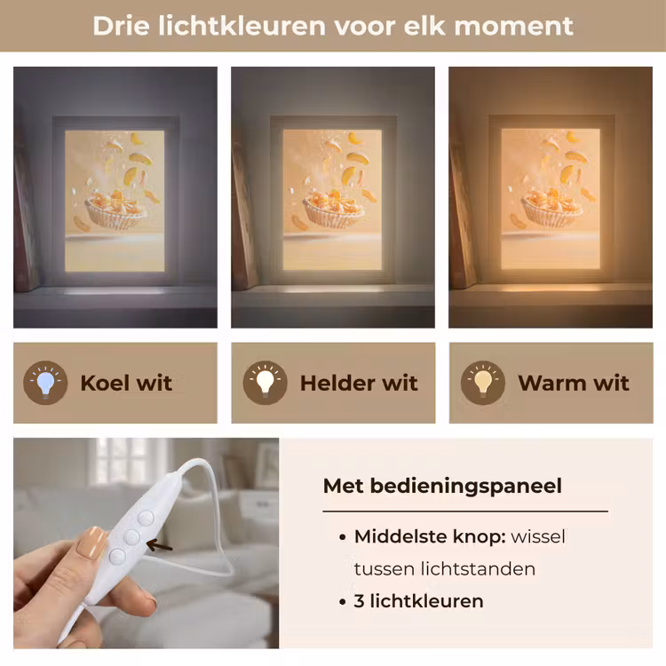 Peach - Eten - Taart - Oranje Light Box met kabel (Tafellamp) klein -USP_lichtkleurNL